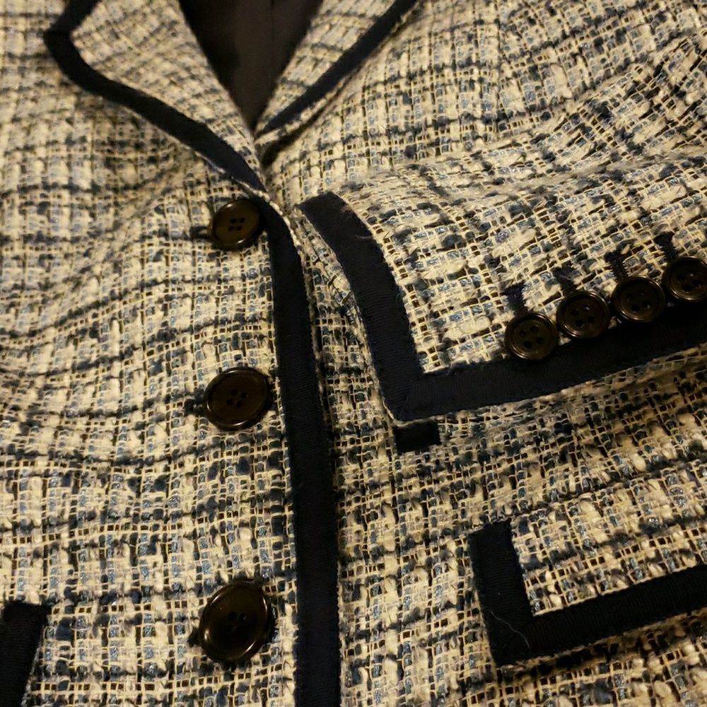Talbots Blue and White Tweed Jacket